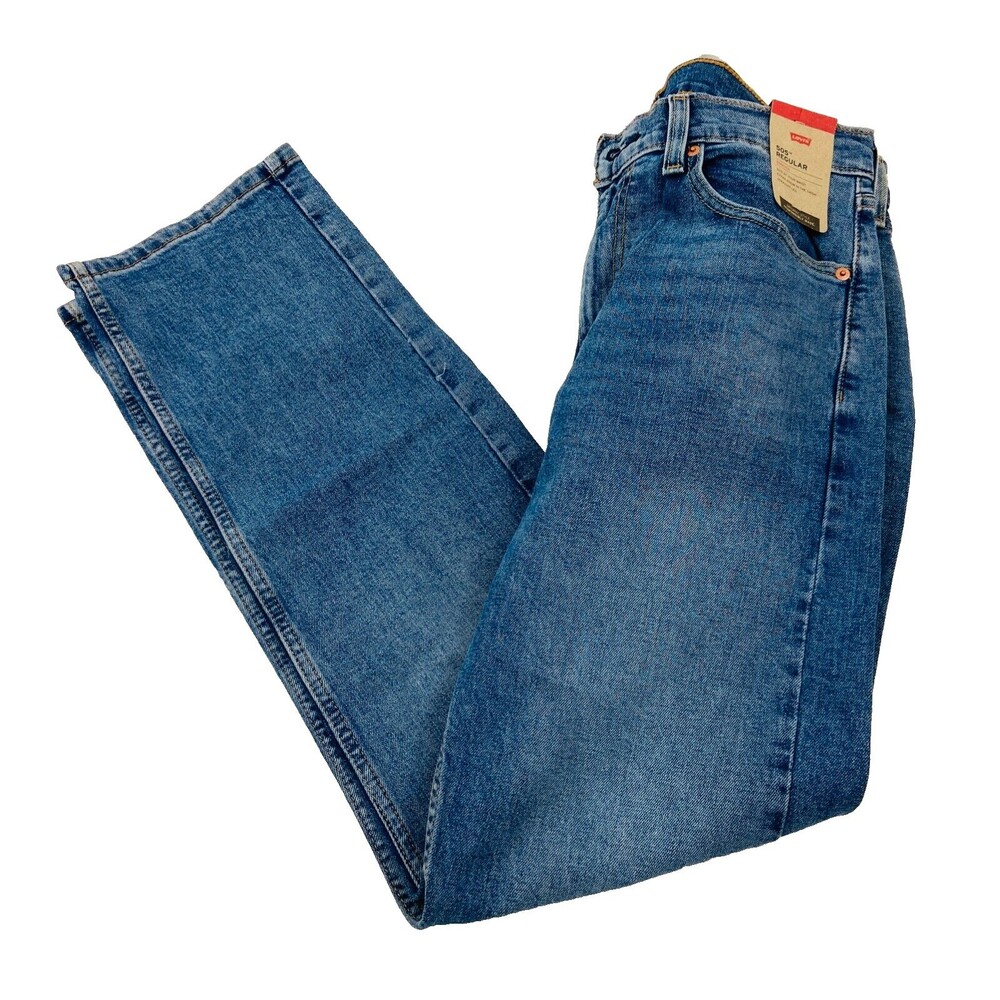 BRAND NEW LEVI'S 505 Mens 32x32 Denim Medium Blue Wash Straight Leg Jeans/Pants